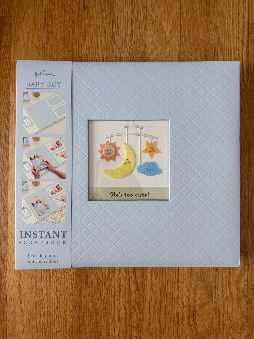 NEW Hallmark Baby Boy Light Blue Quilted Instant Scrapbook